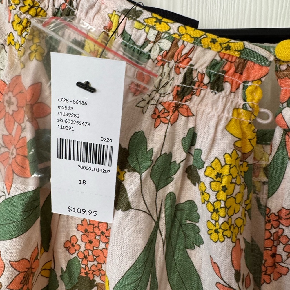 Lane Bryant Floral Print Linen Jumpsuit with Short Sleeves - Picture 6 of 8